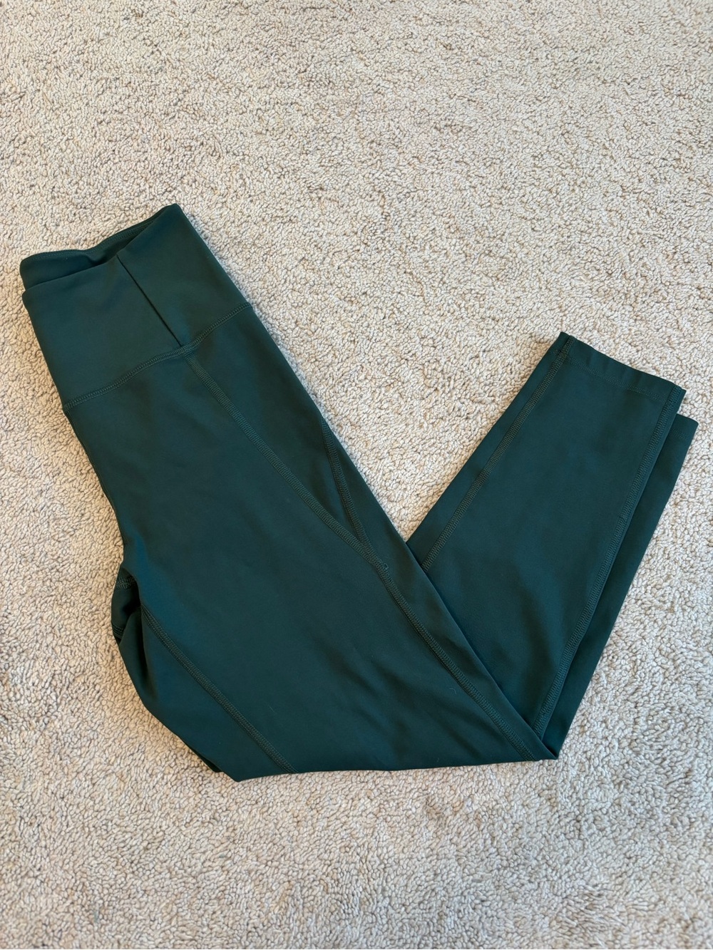 girlfriend collective Dark Green High-Rise Leggings, women’s small, 22” inseam